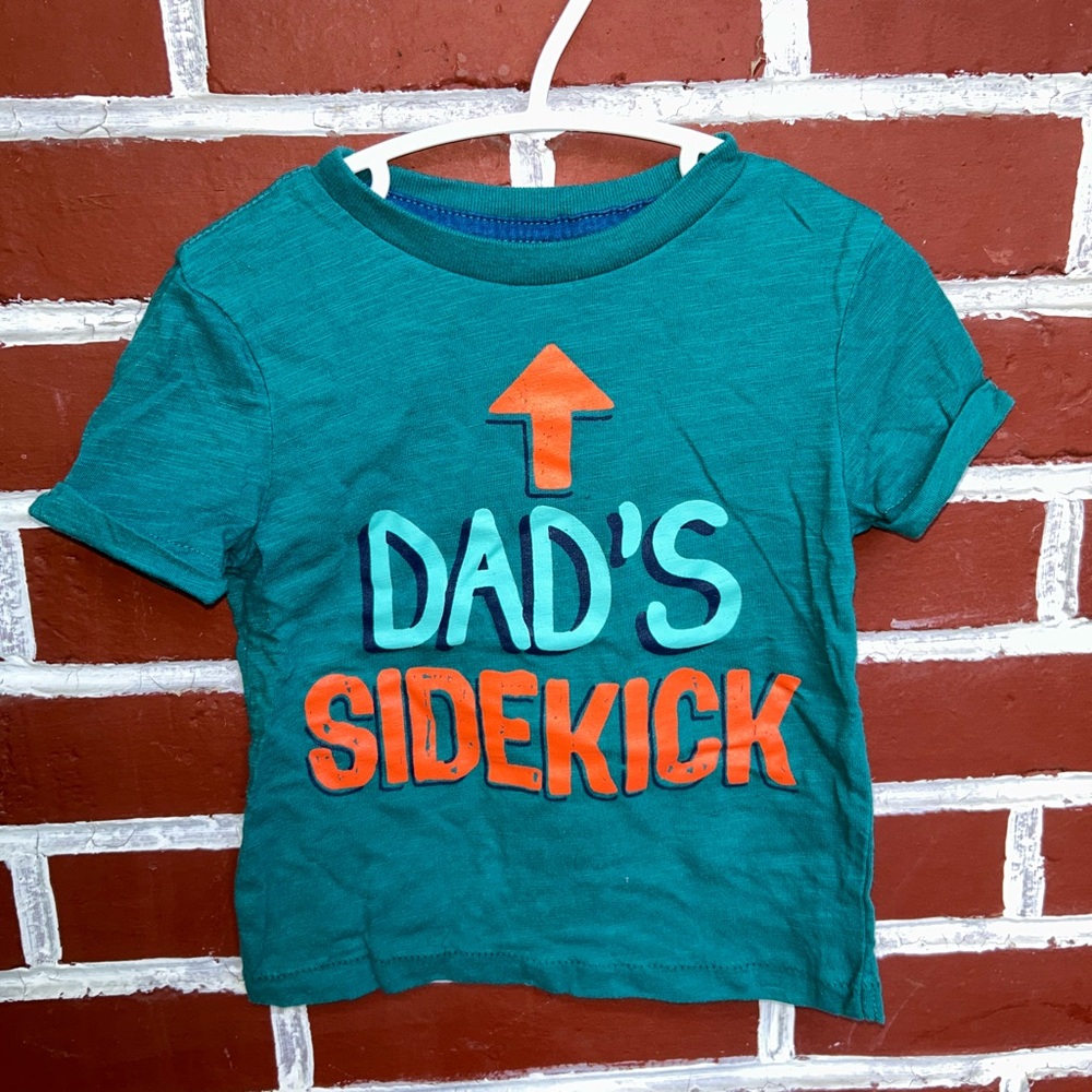 George | “Dad’s sidekick” graphic short sleeve teal t-shirt | size 2T